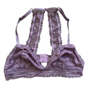 Victoria's Secret Lavender Purple Floral Lace Bralette Size Large